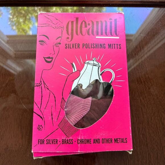 Vintage Gleamit Silver Polishing Mitts in Original Box Used Condition - Picture 3 of 12